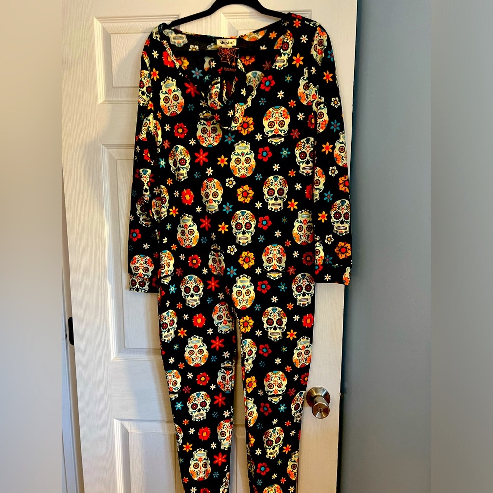 One piece Halloween PJ set with matching headband